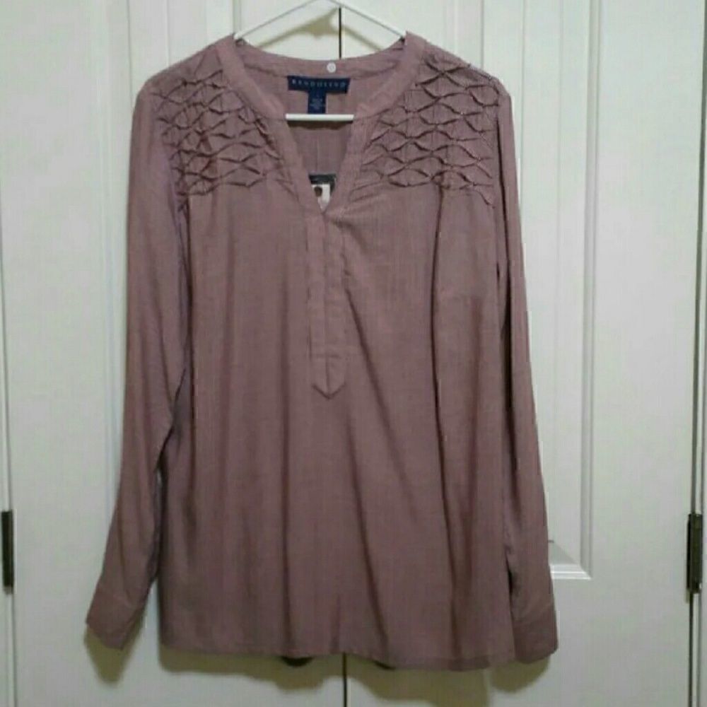 Bandolino Trinity Roll Long Sleeve Top Size Small